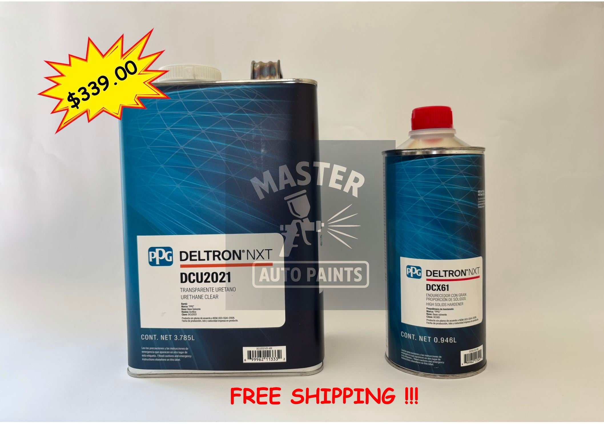 Ppg Clearcoat Deltron 1 Gallon Dcu2021, 1 Qt Dcx61 FREE SHIPPING !!! 1 Kit.
