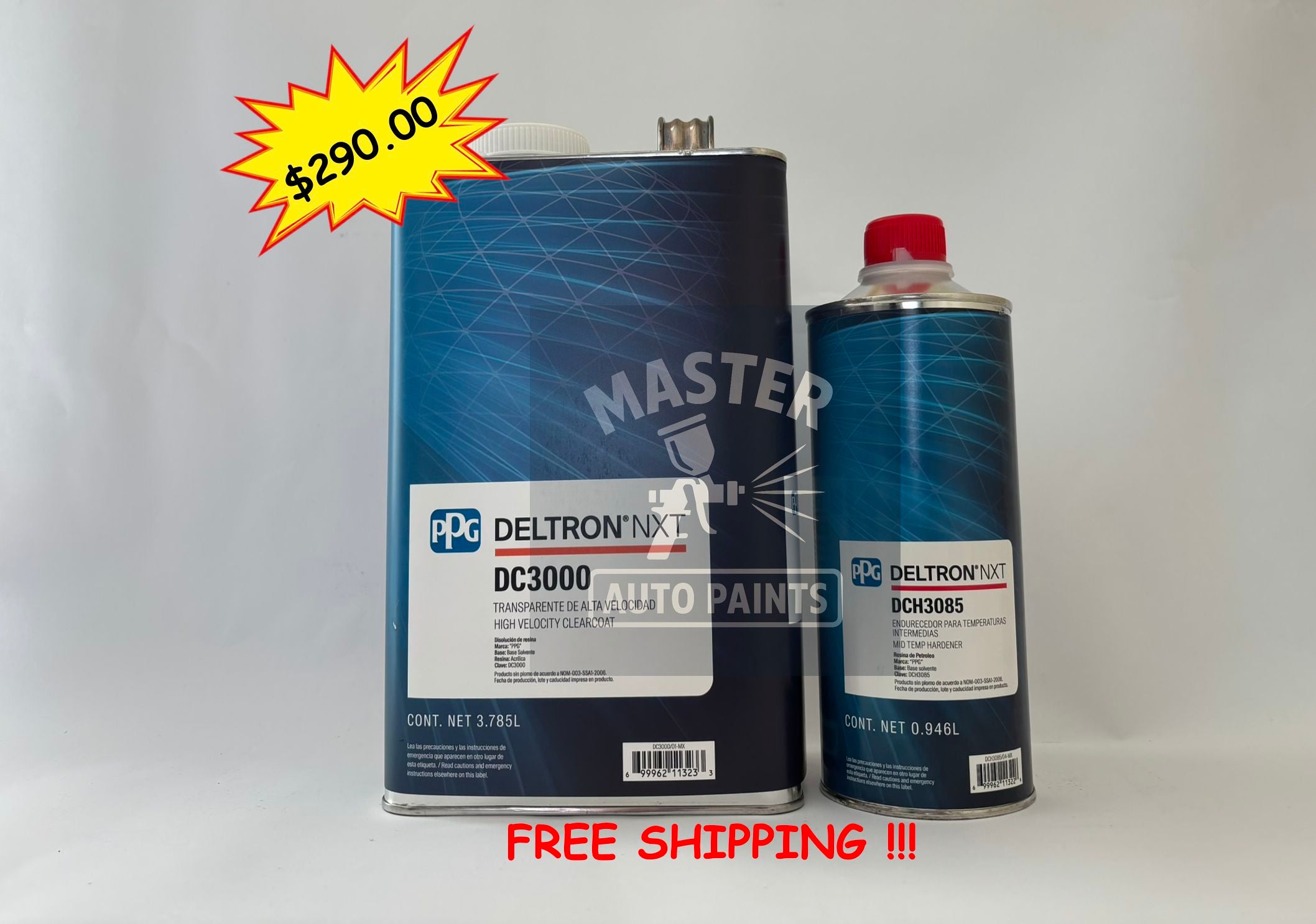 Ppg 1 Gal Dc3000, High Velocity Clearcoat, Dch3085 1 Qt Mid FREE SHIPPING 1 KIT.