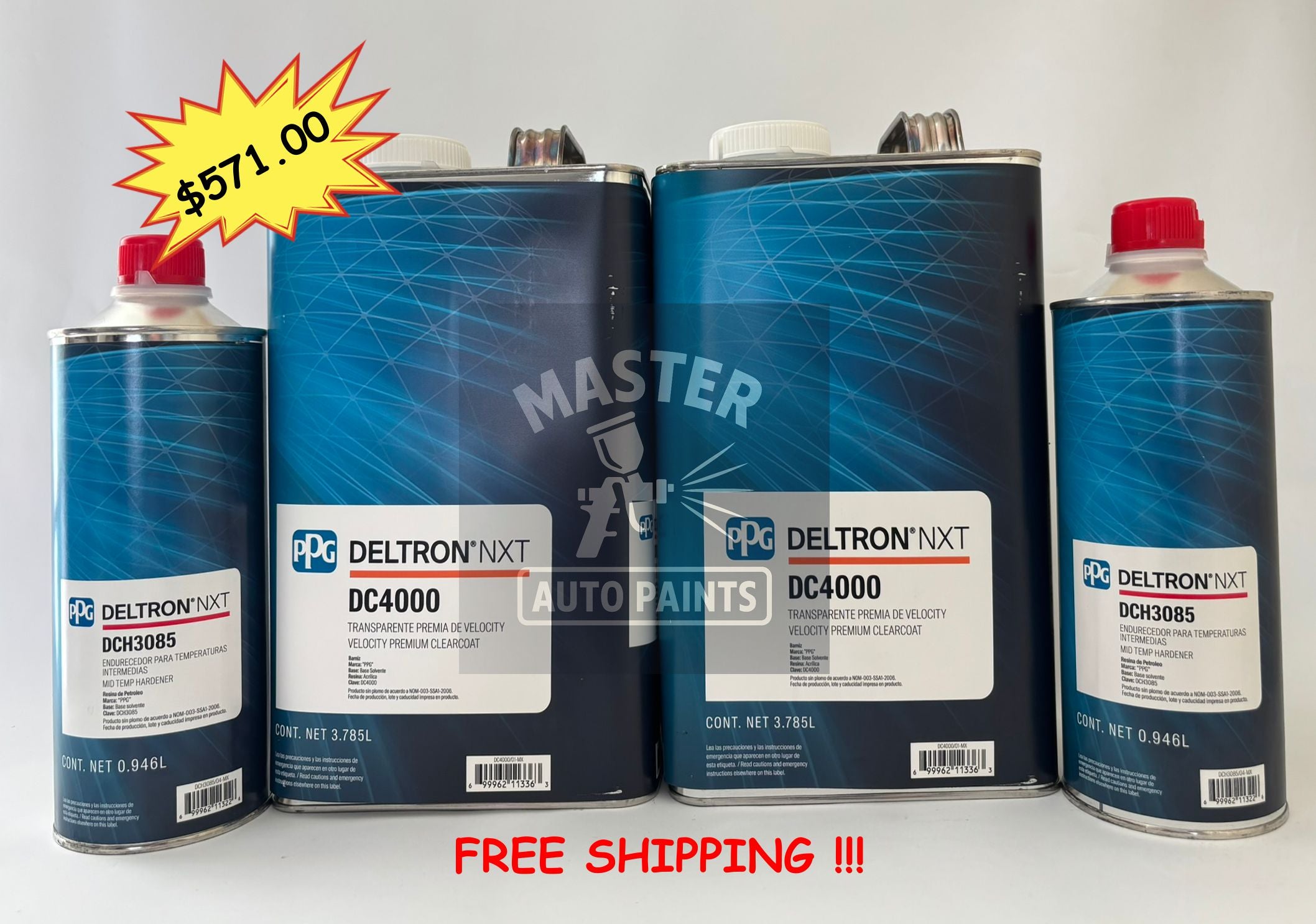 Ppg 2 Gallons Dc4000 Deltron Premium Clearcoat, 2 Qt Dch3085 FREE SHIPPING 2KIT