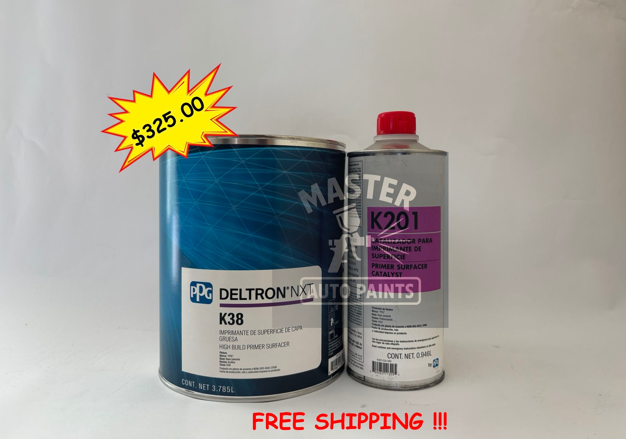 PPG Deltron K38 1 Gallon Primer, K201 1 Quart Catalyst FREE SHIPPING !!!